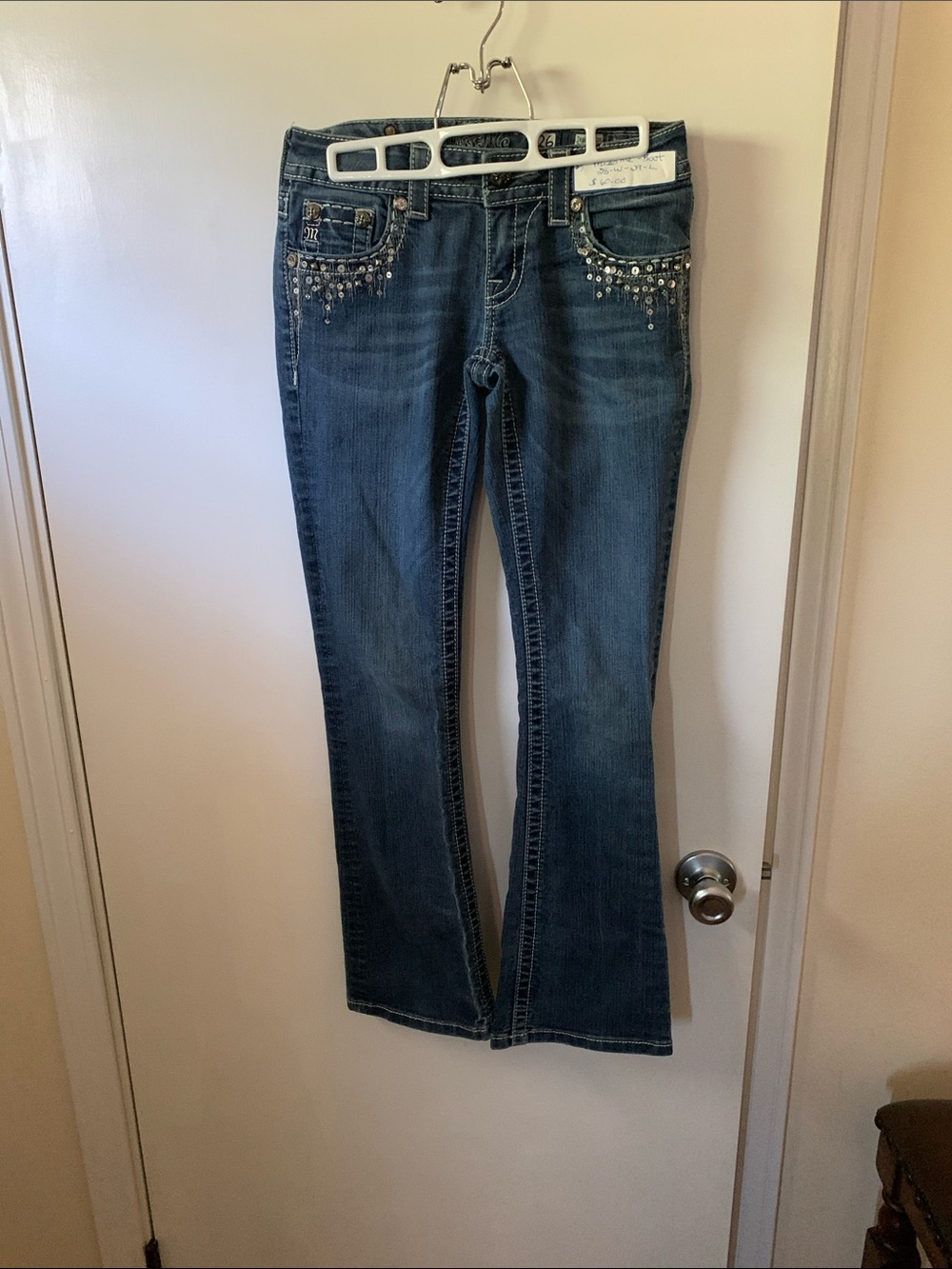 Miss Me Dark Blue Rhinestone Embellished Boot Cut jeans miss